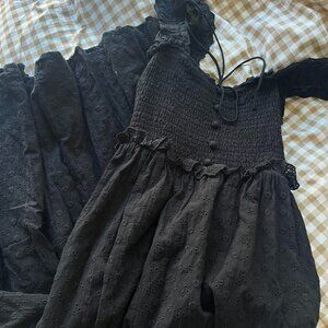 Cottagecore black maxi dress Size small